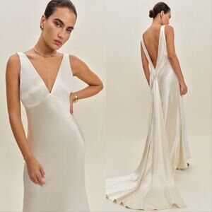 New Reformation Margot Silk Dress